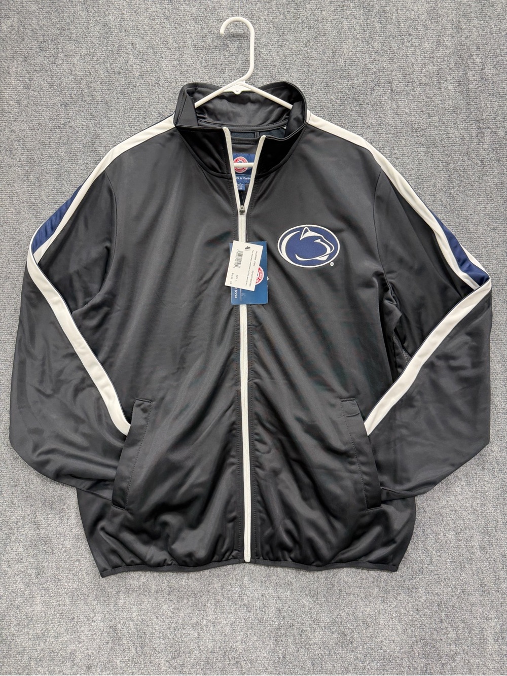 GIII Sports by Carl Banks Penn State Men's Black/Navy/White Tricot Track Jacket